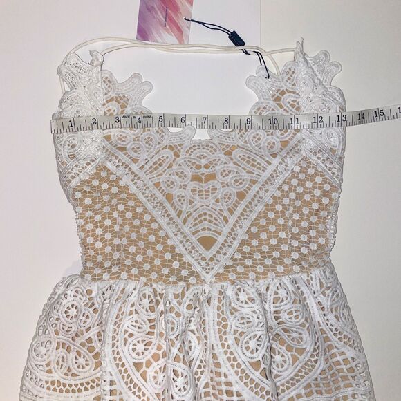 NWT Chicwish Moonlit Night Cross Back Crochet Cami Dress White Lined Bridal S - Picture 10 of 15